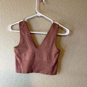 Guess Mauve V-Neck Crop Top